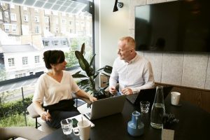 estate planning lawyer, image of people talking in an office