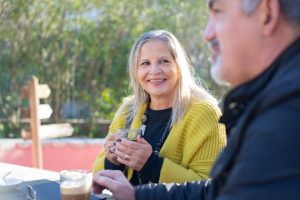 estate plan outline, image of couple drinking coffee outdoors